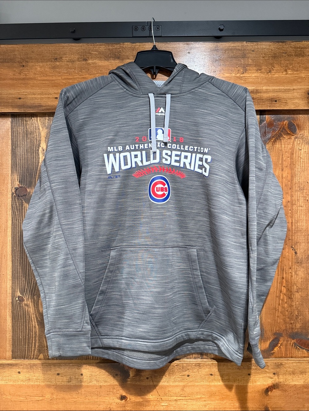 Majestic Gray Chicago Cubs 2016 World Series Pullover Hoodie